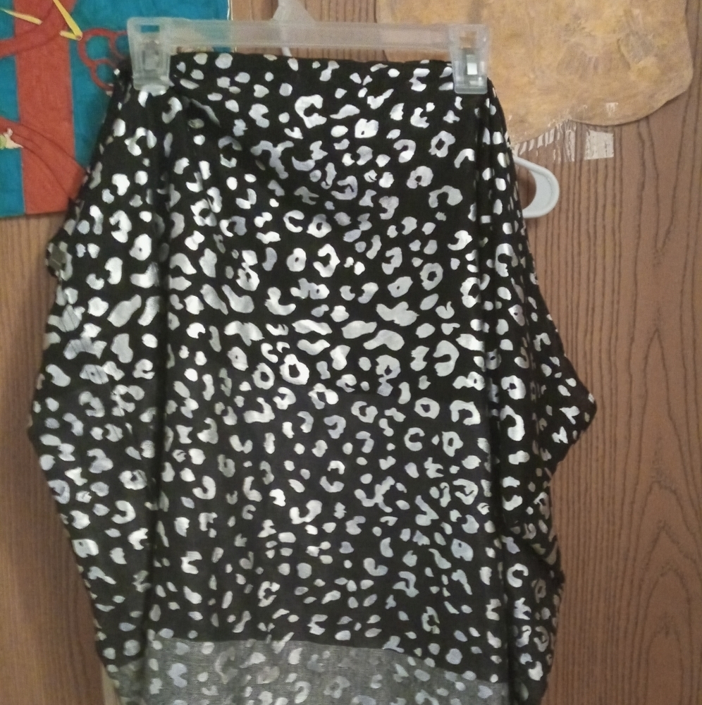 𝅺SCARF leopard black Grey scarf 26×66